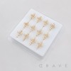 12PCS OF MULTI CZ CROSS 316L SURGICAL STEEL NOSE HOOP NOSE RING BOX